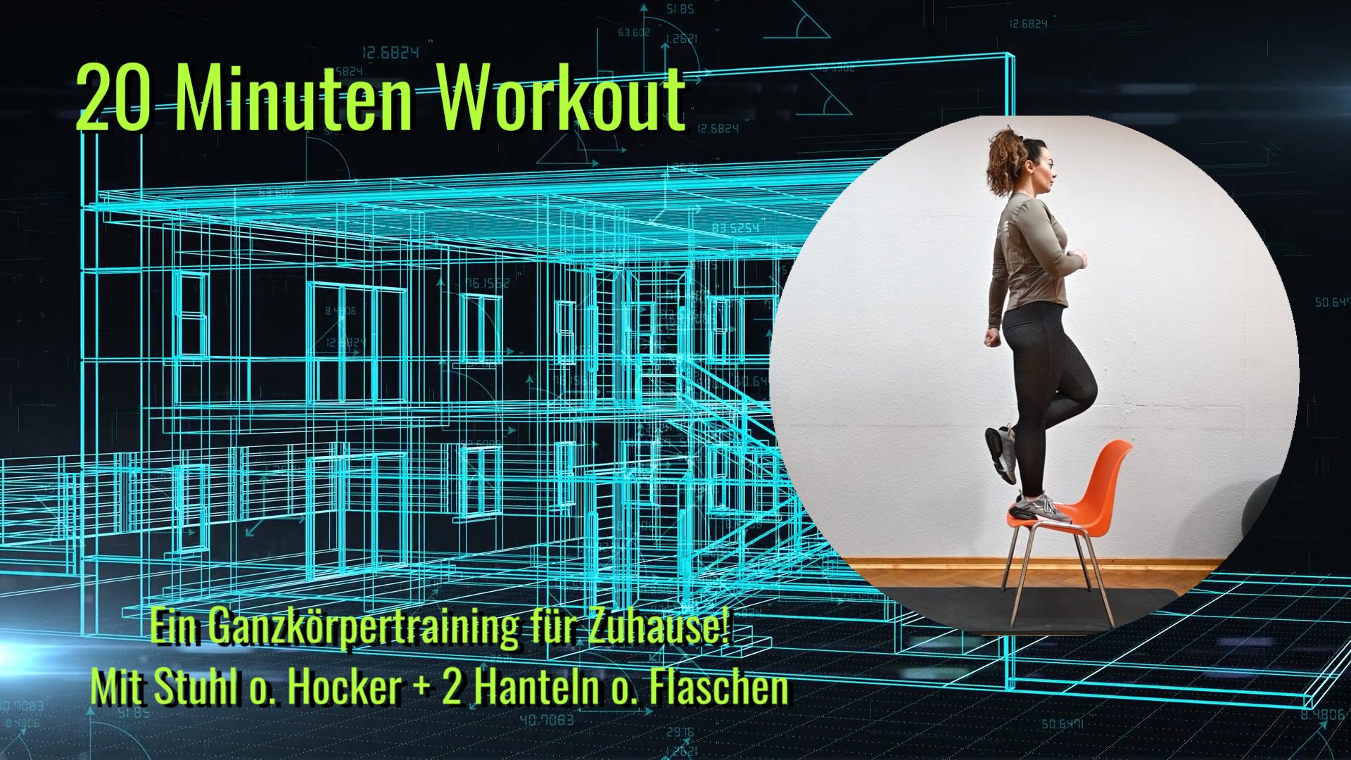 Ganzkörpertraining mit Hantel und Hocker